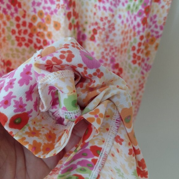 Amish Mennonite Cape Dress 36"B 31"W Vintage 60s Style Pink Orange - Picture 8 of 16